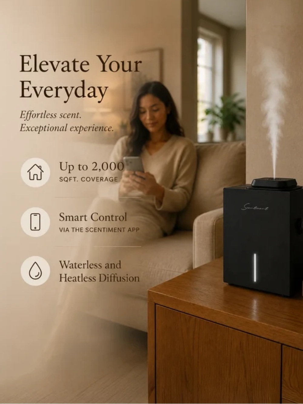 Scentiment Diffuser Pro 2 Whole House Cold Air Scent Diffuser 2000 Sq Ft NIB